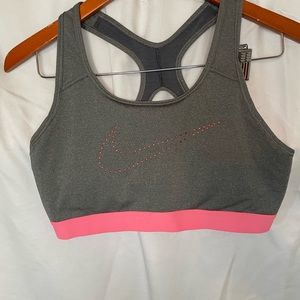 Nike Dri Fit Grey and Pink Sports Bra